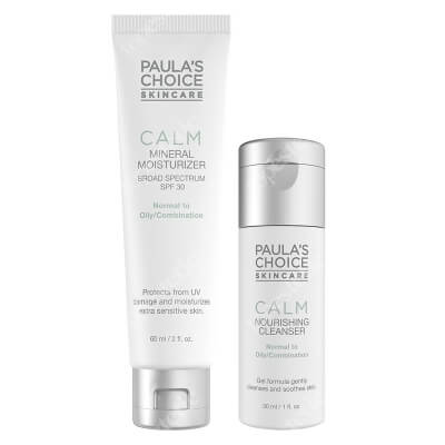 Paulas Choice Calm Mineral Moisturizer SPF 30 + Calm Redness Relief Cleanser ZESTAW Krem nawilżający do skóry normalnej i tłustej 60 ml + Żel oczyszczający do skóry normalnej i tłustej 30 ml