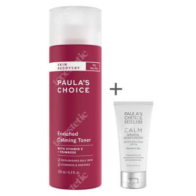 Paulas Choice Calm Mineral Moisturizer SPF 30 + Skin Recovery Enriched Calming Toner ZESTAW Krem nawilżający do skóry normalnej i suchej 15 ml + Tonik łagodzący do skóry suchej i wrażliwej 190 ml