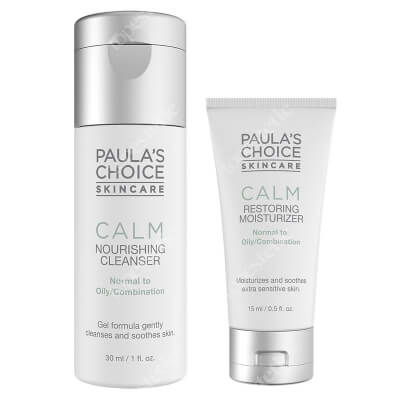 Paulas Choice Calm Redness Relief Cleanser + Calm Redness Relief ZESTAW Płyn oczyszczający do skóry normalnej i tłustej 30 ml + Krem nawilżający do skóry normalnej i tłustej 15 ml