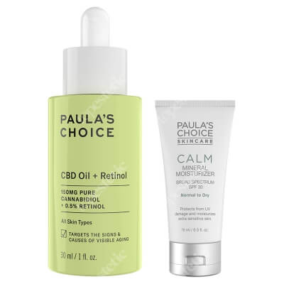 Paulas Choice CBD Oil + Retinol 0,5 % + Calm Mineral Moisturizer SPF 30 ZESTAW Olejek CBD z retinolem 30 ml + Krem nawilżający do skóry normalnej i suchej 15 ml