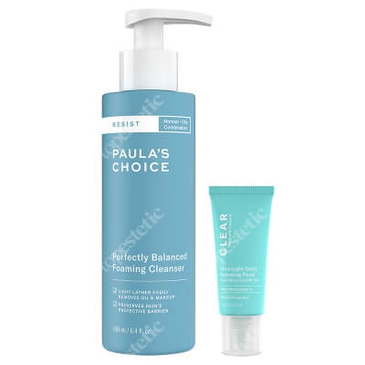 Paulas Choice Clear Ultra Light Daily Hydrating Fluid SPF 30 + Resist Perfectly Balanced Foaming Cleanser ZESTAW Krem nawilżający do skóry tłustej i trądzikowej 15 ml + Pianka oczyszczająco-normalizująca 190 ml