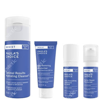 Paulas Choice Complex Care ZESTAW Lotion oczyszczający 30 ml + Krem nawilżający 10 ml + Kuracja wygładzająca 10 ml + Krem z filtrem SPF 50 15 ml