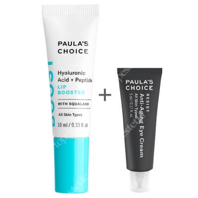 Paulas Choice Hyaluronic Acid + Peptide Lip Booster + Resist Anti Aging Eye Cream ZESTAW Peptydowy wzmacniacz ust z kwasem hialuronowym 10 ml + Krem przeciwzmarszczkowy pod oczy 5 ml