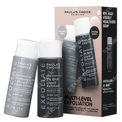 Paulas Choice Multi Level Exfoliation ZESTAW Płyn złuszczający z 6% kwasem migdałowym + 2% kwasem mlekowym 30 ml + Płyn złuszczający z 2% kwasem salicylowym 30 ml