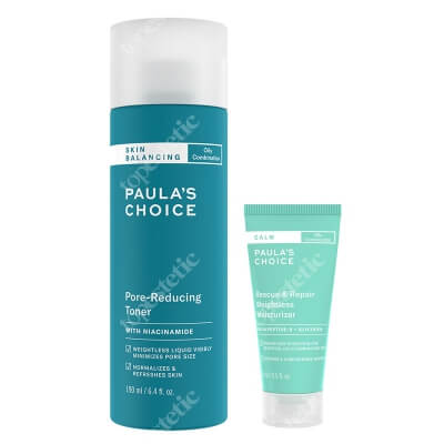 Paulas Choice Night Moisturizer for Oil Skin - Travel + Skin Balancing Pore Reducing Toner ZESTAW Krem nawilżający na noc do skóry tłustej 15 ml + Tonik zwężający pory 190 ml