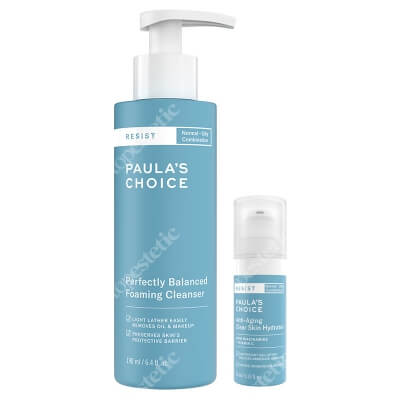 Paulas Choice Resist Anti Aging Clear Skin Set ZESTAW Krem nawilżający na noc do skóry tłustej i mieszanej 10 ml + Pianka oczyszczająco-normalizująca 190 ml