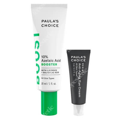 Paulas Choice Resist Anti Aging Eye Cream + 10% Azelaic Acid Booster ZESTAW Przeciwzmarszczkowy krem pod oczy 5 ml + Serum wygładzające z kwasem azelainowym i salicylowym 30 ml