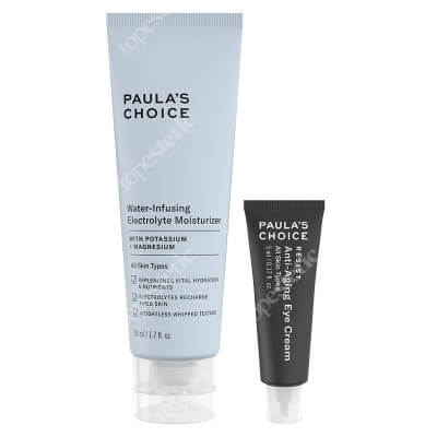 Paulas Choice Resist Anti Aging Eye Cream + Water-Infusing Electrolyte Moisturizer ZESTAW Przeciwzmarszczkowy krem pod oczy 5 ml + Nawilżający krem elektrolitowy 50 ml