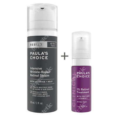 Paulas Choice Resist Intensive Wrinkle Retinol Serum + Clinical 1% Retinol Treatment ZESTAW Serum przeciwstarzeniowe z retinolem 30 ml + Kuracja przeciwstarzeniowa 1% retinolu 5 ml