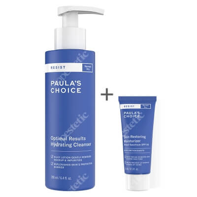 Paulas Choice Resist Skin Restoring Moisturizer SPF 50 + Resist Optimal Results Cleanser ZESTAW Antyoksydacyjny krem przeciwzmarszczkowy z filtrem 15 ml + Lotion oczyszczający do skóry suchej i wrażliwej 190 ml