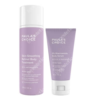 Paulas Choice Serum and Balm to Beauty Body ZESTAW Serum do ciała z 5% niacynamidem - travel size 30 ml + Balsam wygładzający do ciała z retinolem 118 ml