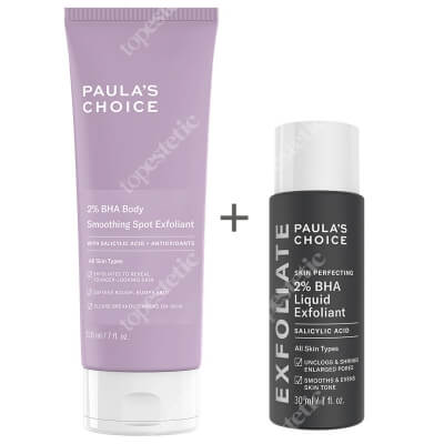 Paulas Choice Skin Perfecting 2% BHA Liquid + 2% BHA Body Smoothing Spot Exfoliant ZESTAW Płyn złuszczający 30 ml + Balsam złuszczający do ciała 210 ml