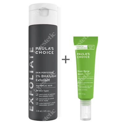 Paulas Choice Skin Perfecting 2% BHA Liquid + Power Berry Serum ZESTAW Płyn złuszczający z 2% kwasem salicylowym 118 ml + Serum naprawcze do każdego rodzaju skóry 30 ml