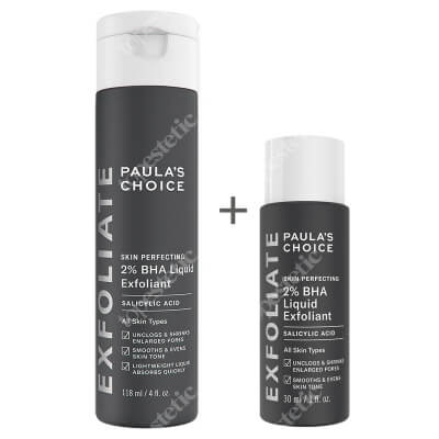 Paulas Choice Skin Perfecting 2% BHA Liquid + Skin Perfecting 2% BHA Liquid ZESTAW Płyn złuszczający z 2% kwasem salicylowym 118 ml + Płyn złuszczający z 2% kwasem salicylowym 30 ml