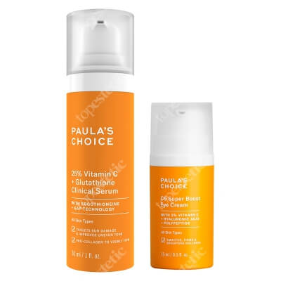 Paulas Choice Vitamin C Skin Care ZESTAW Serum kliniczne z 25% witaminą C i glutationem 30 ml + Skoncentrowany krem pod oczy z 5% witaminą C 15 ml