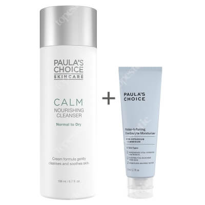 Paulas Choice Water-Infusing Electrolyte Moisturizer + Calm Redness Relief Cleanser ZESTAW Nawilżający krem elektrolitowy 50 ml + Płyn oczyszczający do skóry normalnej i suchej 30 ml