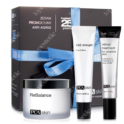 PCA Skin Anti Aging Set ZESTAW Krem z retinolem dla skóry wrażliwej 29,5 ml + Krem z witaminą C i E 28.0 g + Krem 48.2 g