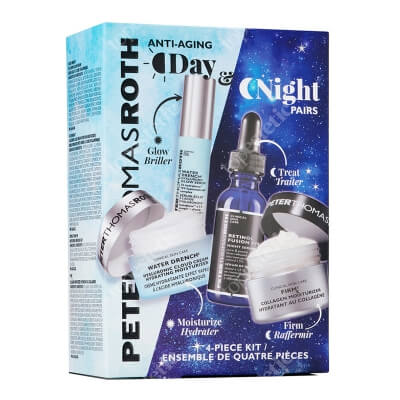 Peter Thomas Roth Day & Night Routine Kit ZESTAW Odżywczy krem do twarzy 20 ml + Serum do twarzy z retinolem 12 ml + Rozświetlające serum do twarzy 15 ml + Krem nawilżający 20 ml