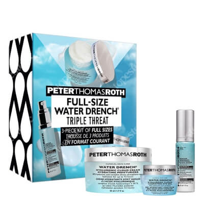 Peter Thomas Roth Full Size Water Drench Kit ZESTAW Mocno nawilżający żel pod oczy 15 ml + Serum do twarzy 30 ml + Krem nawilżający 50 ml