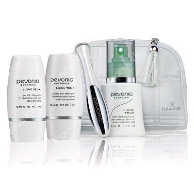 Pevonia Holiday Youthful Glances Eye ZESTAW Płyn do demakijażu oczu 50 ml + Żel 30 ml + Krem 30 ml + kosmetyczka + Masażer do oczu