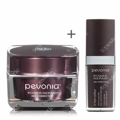 Pevonia Intensifier Micro-Pores Bio Active Serum + Age-Defying Marine Collagen Cream Power Repair ZESTAW Serum 30 ml + Krem z kolagenem morskim 50 ml