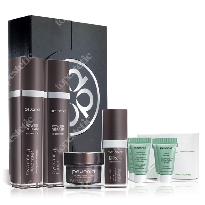 Pevonia Power Repair DNA Set ZESTAW Mleczko 120 ml + Tonik 120 ml + Krem 30 ml + Wzmacniacz z DNA 30 ml + Próbki + Ekskluzywne pudełko