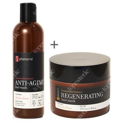 Phenome Anti Aging Hair Wash + Regenerating Hair Mask ZESTAW Szampon do włosów farbowanych 250 ml + Regenerująca maska do włosów suchych 200 ml