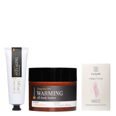 Phenome Body Care ZESTAW Jedwabisty żel intymny 50 ml + Odżywczy krem do rąk 50 ml + Masło do ciała 200 ml