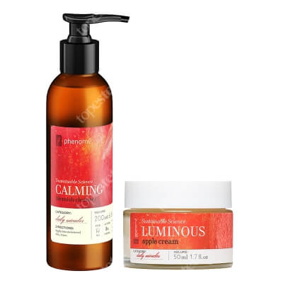 Phenome Calming + Luminous ZESTAW Żel do mycia 200 ml + Rozświetlający krem na dzień 50 ml