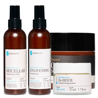 Phenome Clean Skin ZESTAW Woda micelarna 200 ml + Tonik 200 ml + Krem intensywnie nawilżający 50 ml + Regenerujące masło do ciała 200 ml GRATIS