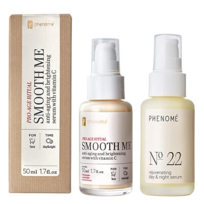 Phenome Day And Night Renewal Duo ZESTAW Serum do twarzy z witaminą C 50 ml + Serum na dzień i na noc dla skóry dojrzałej 50 ml