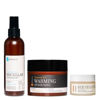 Phenome Favorite Rutine ZESTAW Woda micelarna do demakijażu 200 ml + Przeciwzmarszczkowy krem 50 ml + Masło do ciała 200 ml