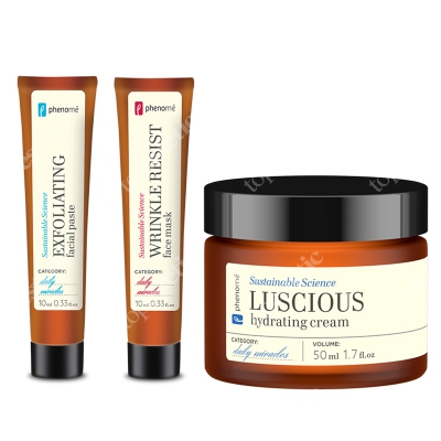 Phenome Głębokie Nawilżanie 2019 ZESTAW Krem do cery suchej 50 ml + Peeling do twarzy w postaci pasty 10 ml + Maska do twarzy 10 ml