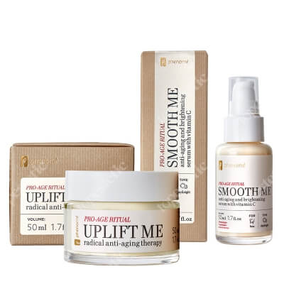 Phenome Smooth Me + Uplift Me ZESTAW Serum do twarzy z witaminą C 50 ml + Liftingujący i kojący krem do twarzy na noc i na dzień 50 ml