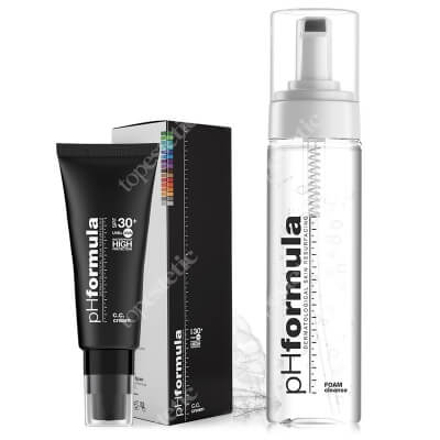 phFormula C.C. Cream SPF 30+ Light + FOAM Cleanse ZESTAW Krem barwiony ochronny z retinolem i witaminą C 50 ml + Pianka myjąca 150 ml