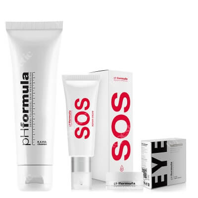 pHformula E. Y. E. Balm Cleanse + EXFO Cleanse + SOS Repair Cream ZESTAW Balsam do demakijażu oczu 10 ml + Emulsja oczyszczająca 100 ml + Pozabiegowy krem naprawczy 50 ml