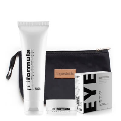 pHformula E. Y. E. Balm Cleanse + EXFO Cleanse ZESTAW Balsam do demakijażu oczu 10 ml + Emulsja oczyszczająca 100 ml + Kosmetyczka 1 szt