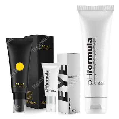 pHformula EXFO Cleanse + Eye Recovery + POINT Multi Protect ZESTAW Emulsja oczyszczająca 100 ml + Krem pod oczy 20 ml + Krem nawilżający SPF 15 50 ml
