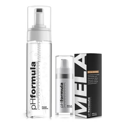 pHformula FOAM Cleanse + MELA Recovery ZESTAW Pianka myjąca 150 ml + Kremowy aktywny koncentrat - terapia na noc 30 ml