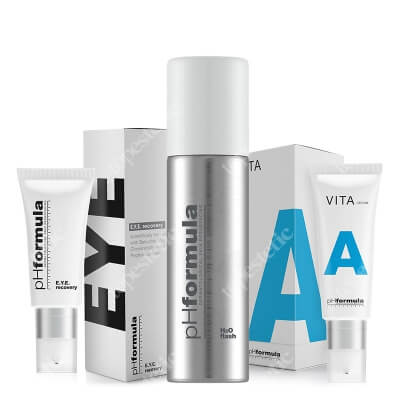 pHformula H2O Flash + Eye Recovery + VITA A Cream 24h ZESTAW Mgiełka-serum 50 ml + Krem pod oczy 20 ml + Krem z 1,5% kompleksem retinolu 50 ml