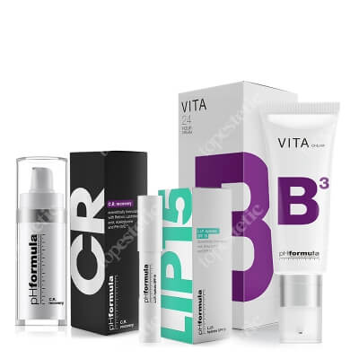 pHformula L. I. P. Hydrate SPF 15 + CR Recovery + VITA B3 Cream 24h ZESTAW Pomadka do ust 3 g + Serum przeciwnaczynkowe 30 ml + Krem nawilżająco-łagodzący 50 ml