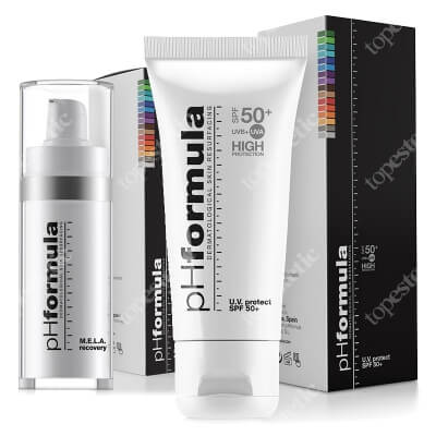 pHformula MELA Recovery + UV Protect SPF 50+ ZESTAW Kremowy aktywny koncentrat - terapia na noc 30 ml + Aktywny krem ochronny 50 ml