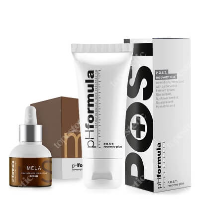 pHformula MELA Serum + POST Recovery Plus ZESTAW Serum liftingująco-wybielające 30 ml + Wielofunkcyjny krem przywracający równowagę 50 ml