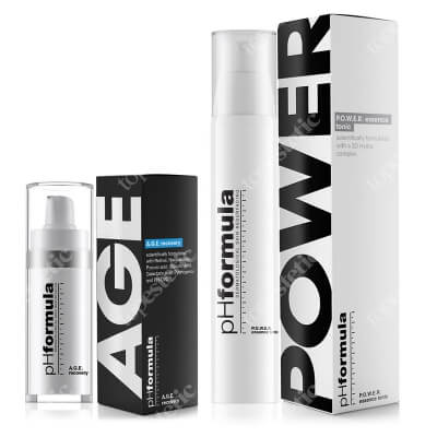 pHformula POWER Essence Tonic + AGE Recovery ZESTAW Esencja o działaniu nawilżającym i przeciwstarzeniowym 75 ml + Serum przeciwzmarszczkowe 30 ml