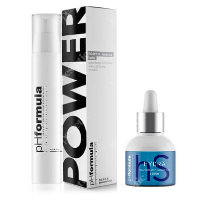 phFormula POWER Essence Tonic + Hydra Concentrated Corrective Serum ZESTAW Esencja o działaniu nawilżającym i przeciwstarzeniowym 75 ml + Skoncentrowane serum korygujące na dzień i na noc 30 ml