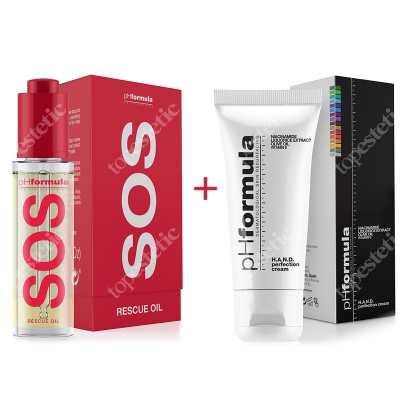 pHformula S.O.S. Rescue Oil + Hand Cream ZESTAW Dwufazowy olejek SOS wzmacniający naturalną barierę ochronną 2w1 30 ml + Intensywny krem do pielęgnacji dłoni 50 ml