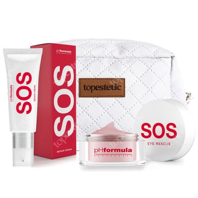 pHformula S.O.S Set ZESTAW Pozabiegowy krem naprawczy 50 ml + Ratowanie oczu SOS 15 ml + kosmetyczka 1 szt