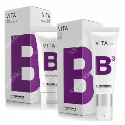 phFormula VITA B Mask + VITA B3 24h ZESTAW Maska z witamina B 50 ml + 24-godzinny krem nawilżający, łagodząco-przeciwnaczynkowy z 5% Niacyną 50 ml