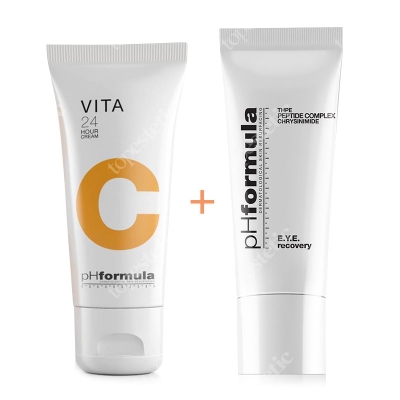 pHformula VITA C 24h + Eye Recovery ZESTAW 24-godzinny krem nawilżający, rozjaśniający i odmładzający z 2% wit. C 50 ml + Krem pod oczy liftingująco-napinający 20 ml