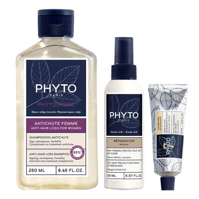 Phyto Hair Care ZESTAW Rewitalizujący szampon dla kobiet 250 ml + Krem nawilżający do włosów 50 ml + Spray termoochronny 150 ml